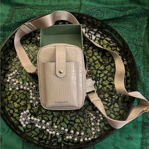 Bandolier Dillon Crossbody Bag, Ivory/Gold